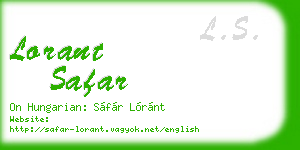 lorant safar business card